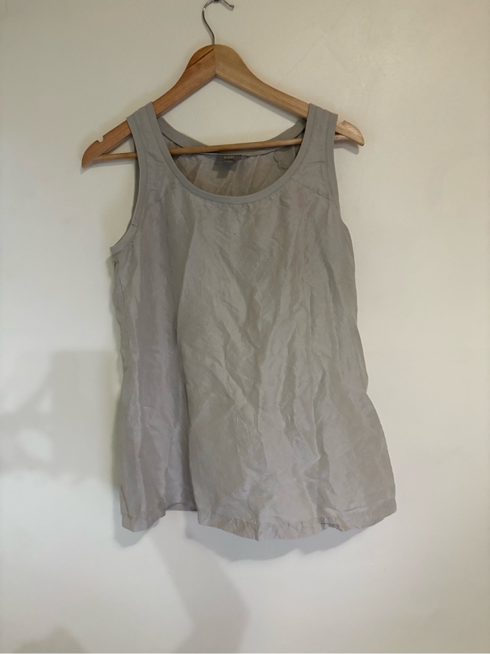 100% Silk J. Jill Taupe Sleeveless Tank Top